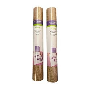 Cricut Strong Bond Glitter Iron On Gold 2002039 Brand New 2 Rolls 12x19